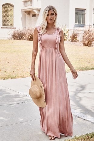 Pale mauve deals maxi dress